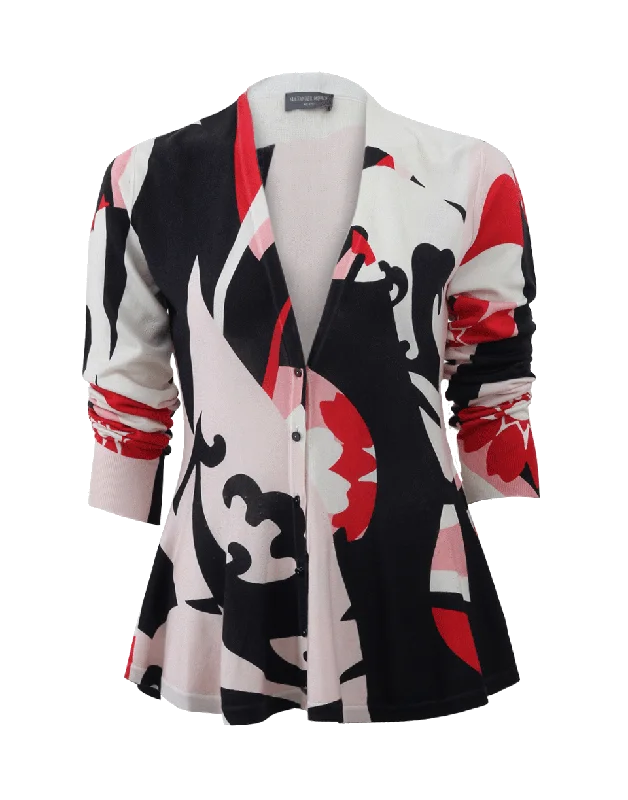 Printed Peplum Cardigan