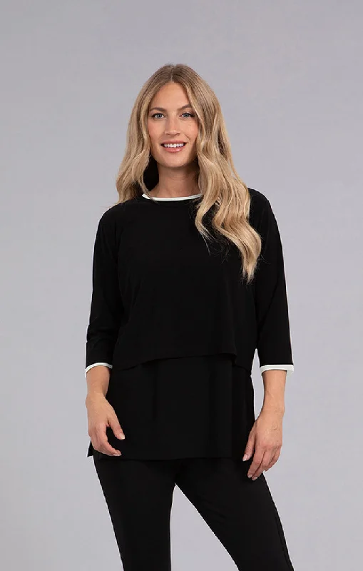 SYMPLI - TIPPED GO TO CROPPED T  3/4 SLEEVE