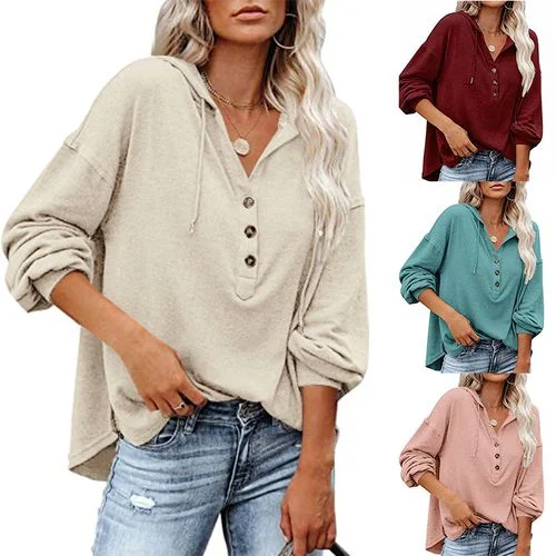 Womens Button Cardigan Solid Color Long Sleeve Sweater