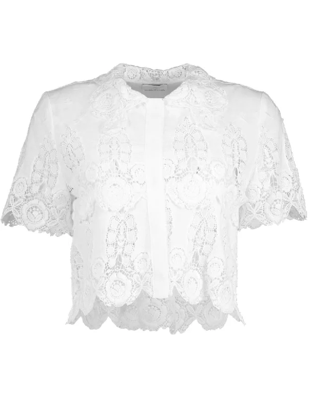 Zola Dragonfly Roselle Snap Button Crop Shirt