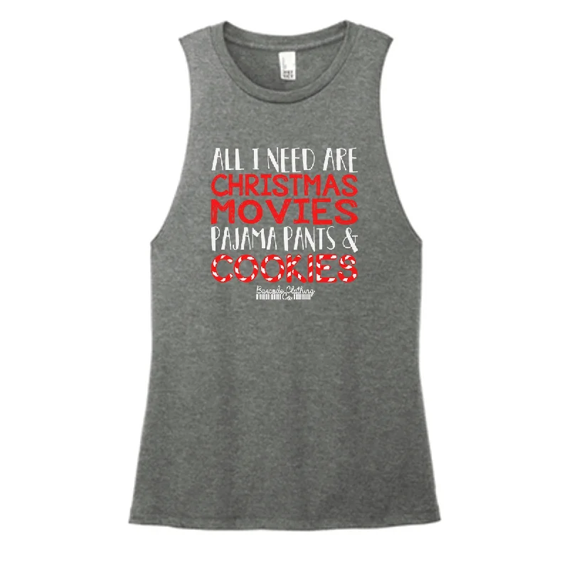 All I Need Are Christmas Movies Color Muscle Tank