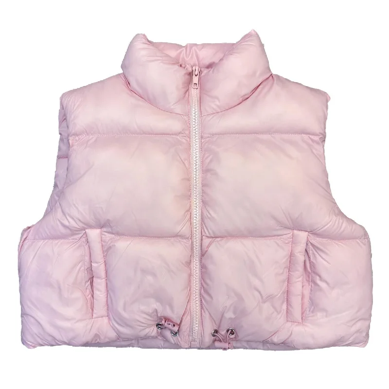 Blush Crop Puffer Vest