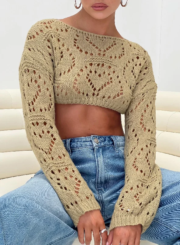 Frani Cropped Jumper Sage