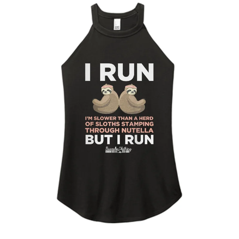 I Run Sloth Color Rocker Tank