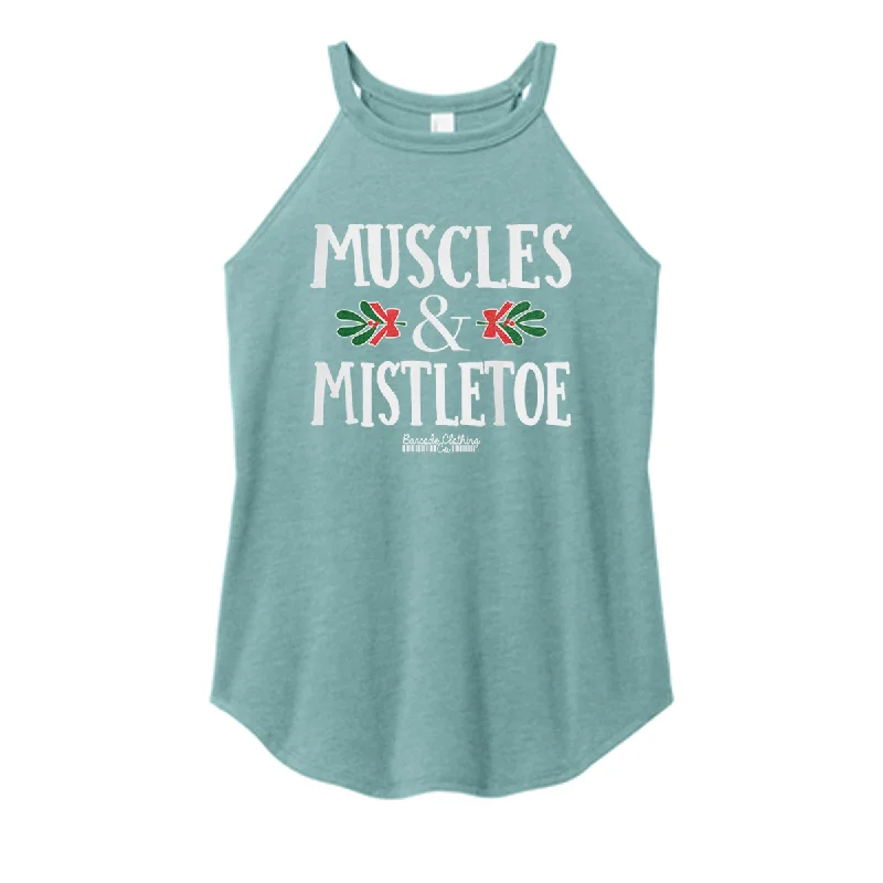 Muscles and Mistletoe Color Rocker Tank